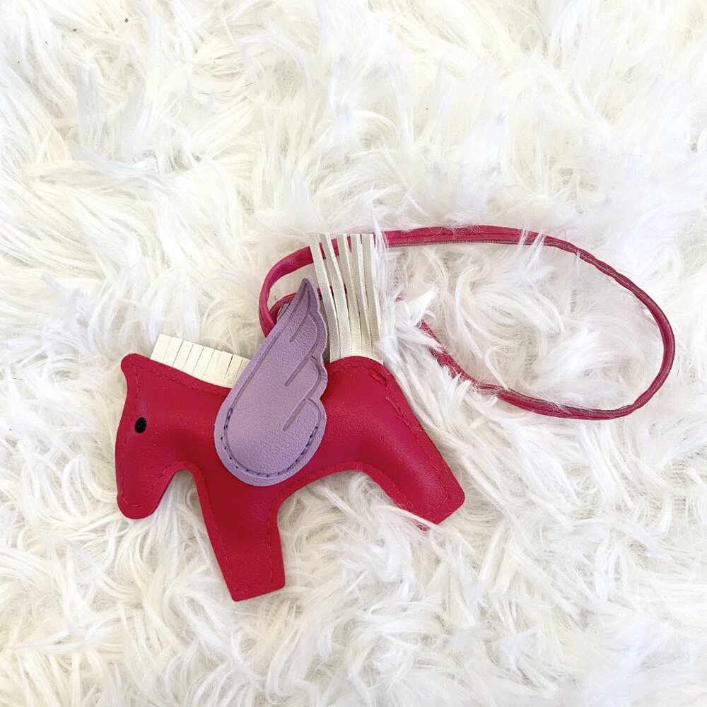 Pink Pegasus Horse Bag Charm or Keychain
